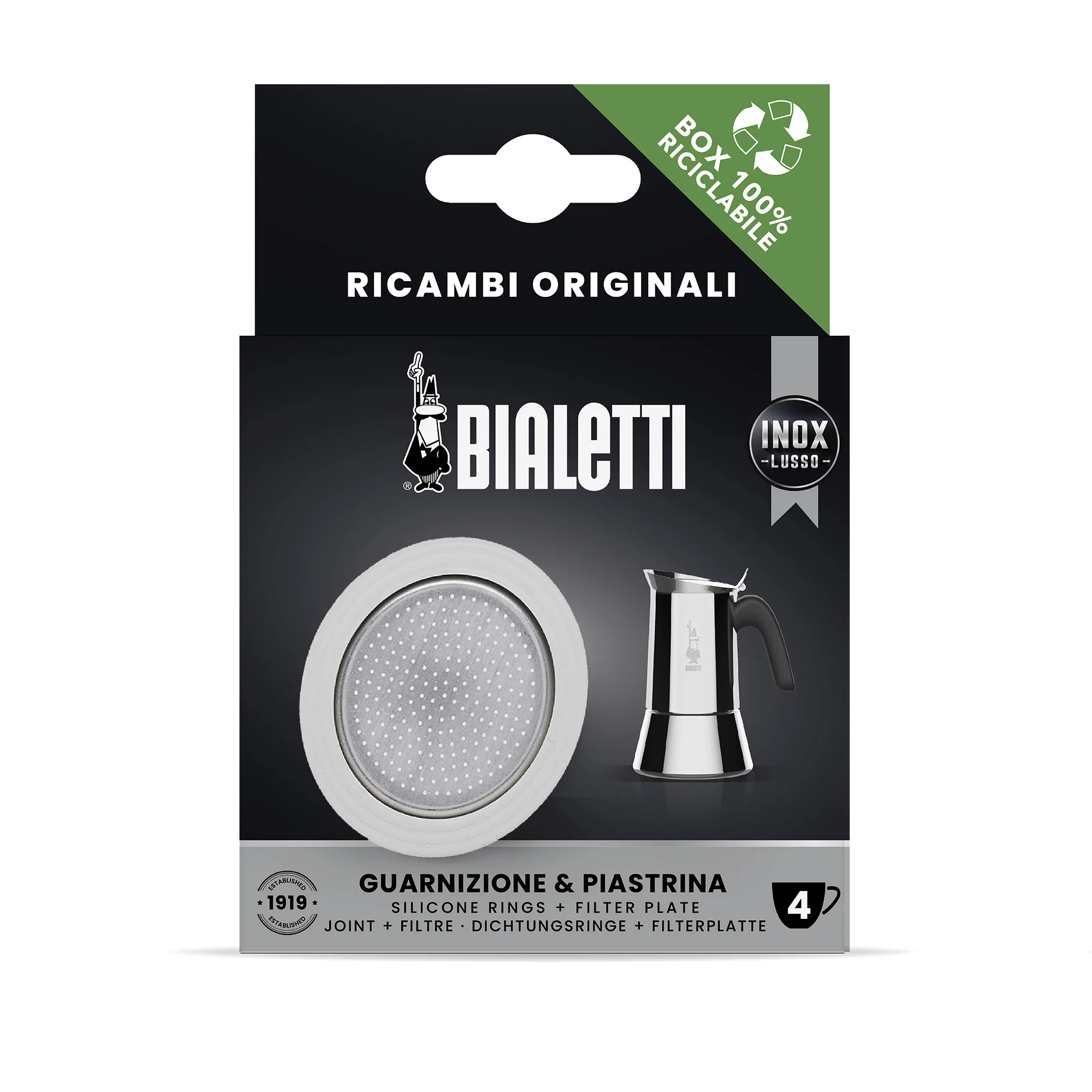 Bialetti Venus Replacement Gasket & Stainless Steel Filter