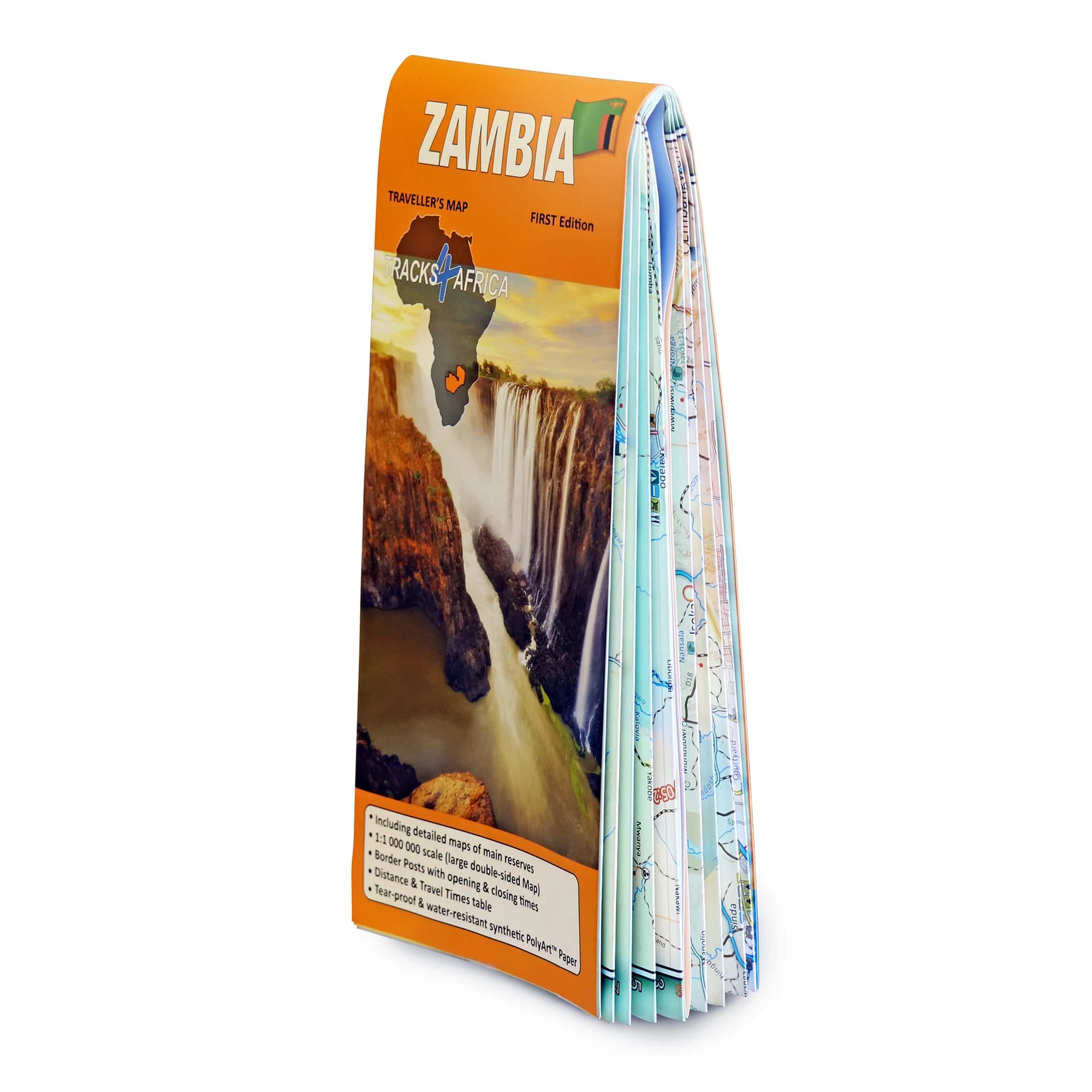 Tracks4Africa Zambia Traveller's Map, Edition 1