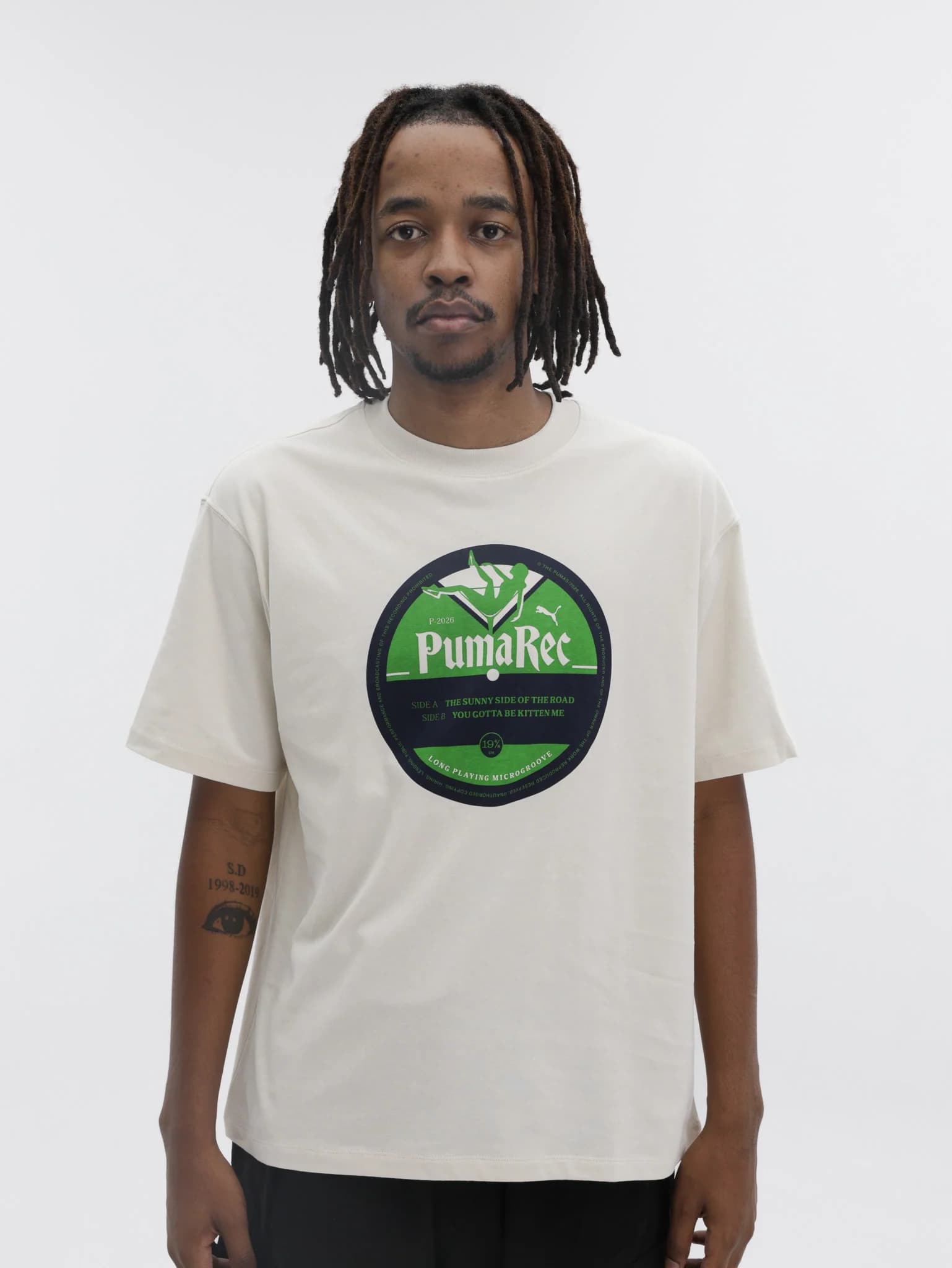 Puma T-Shirt Graphic Record Beige-Green