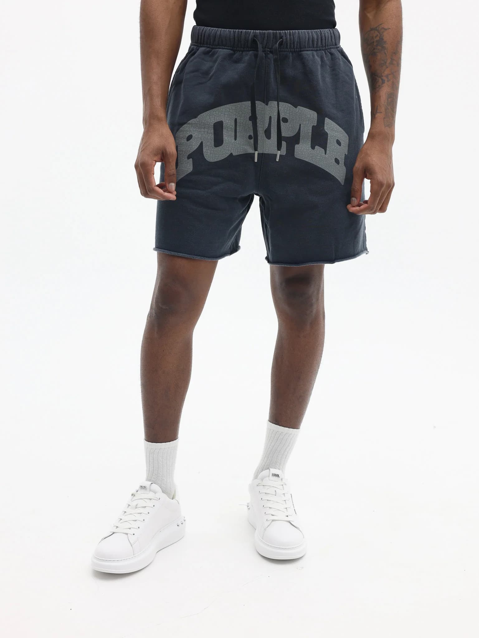 Purple Shorts Mwt Fleece Black