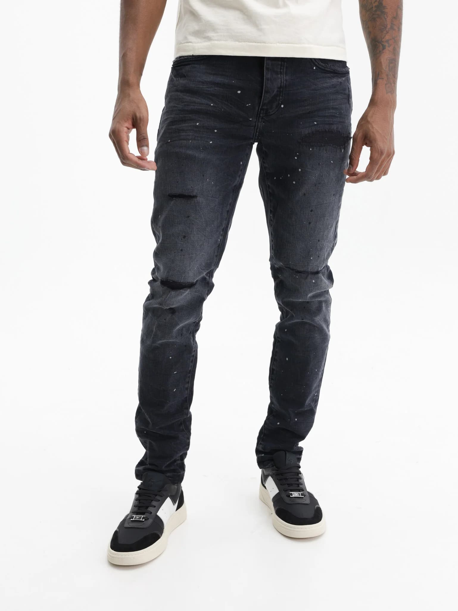 Purple Jeans Reflective Paint Black