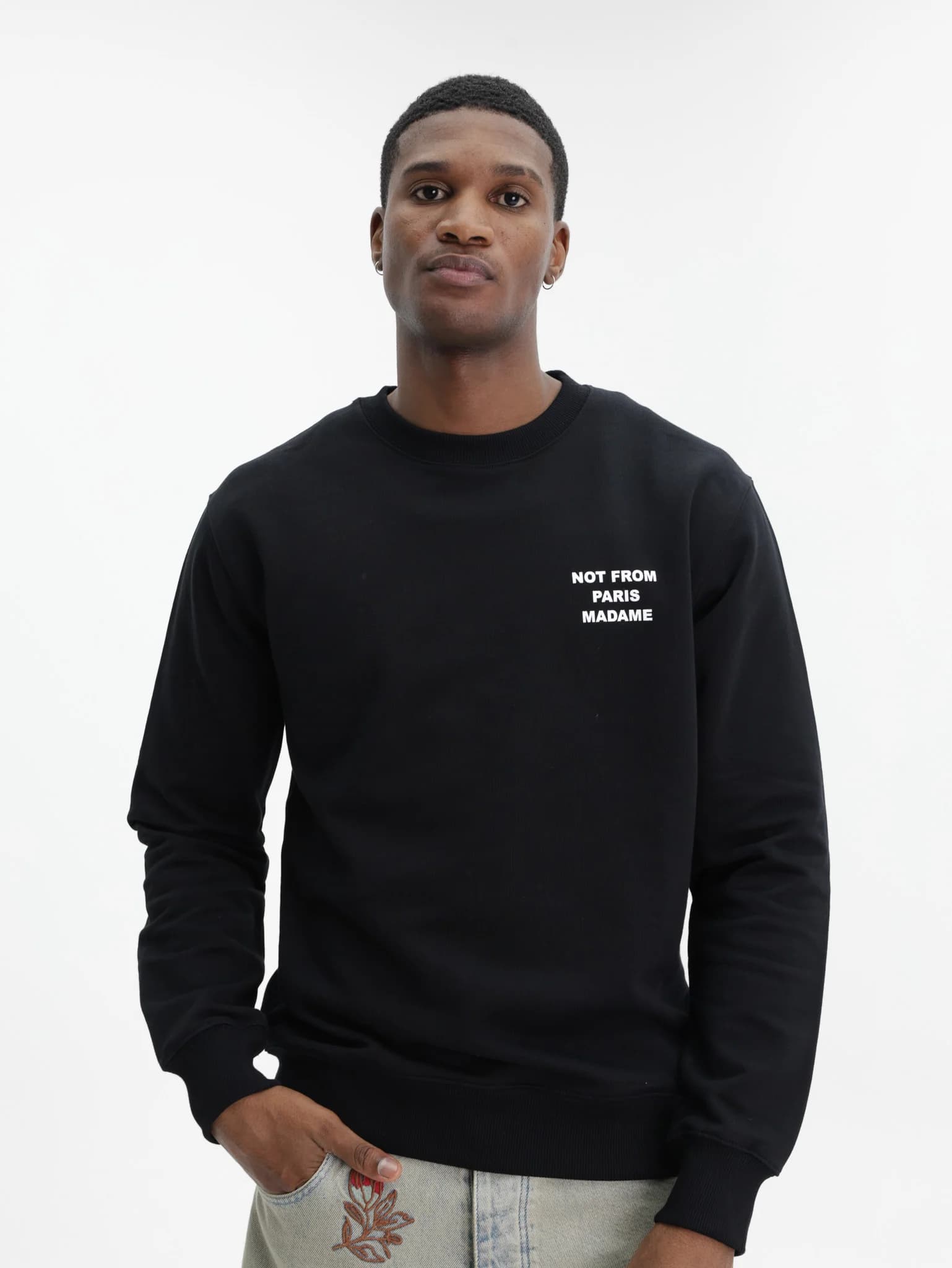Drole Sweater Bold Slogan Black