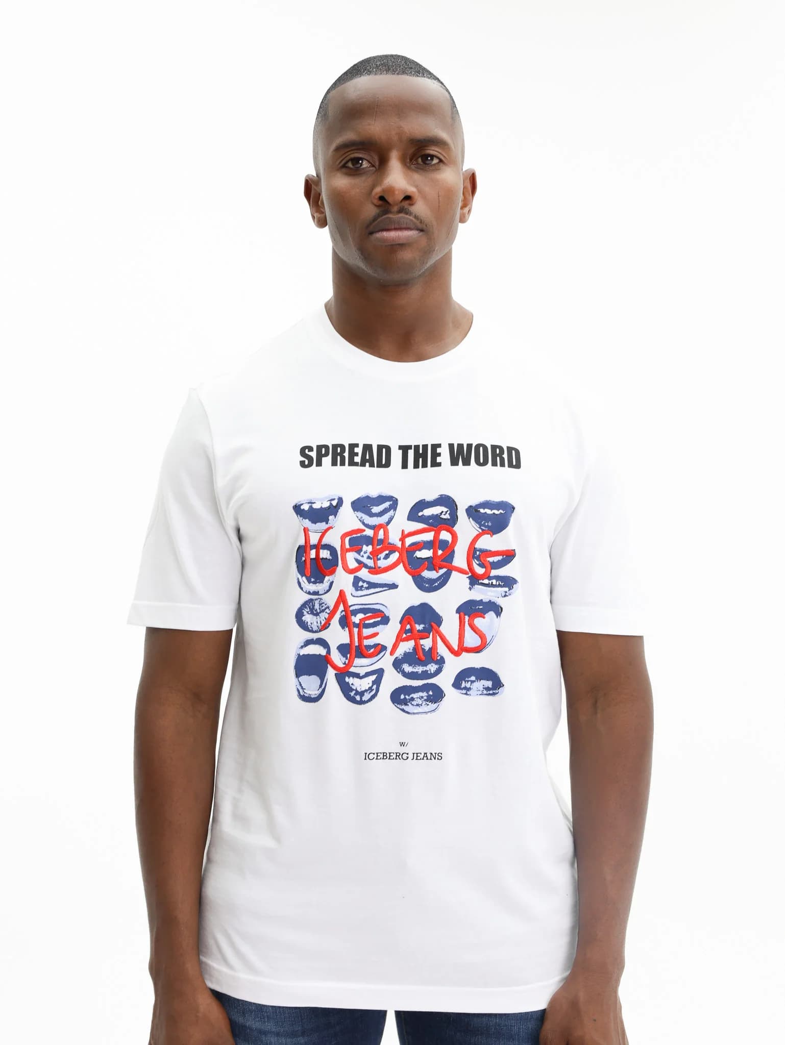 Iceberg T-Shirt Mouth Print Logo White