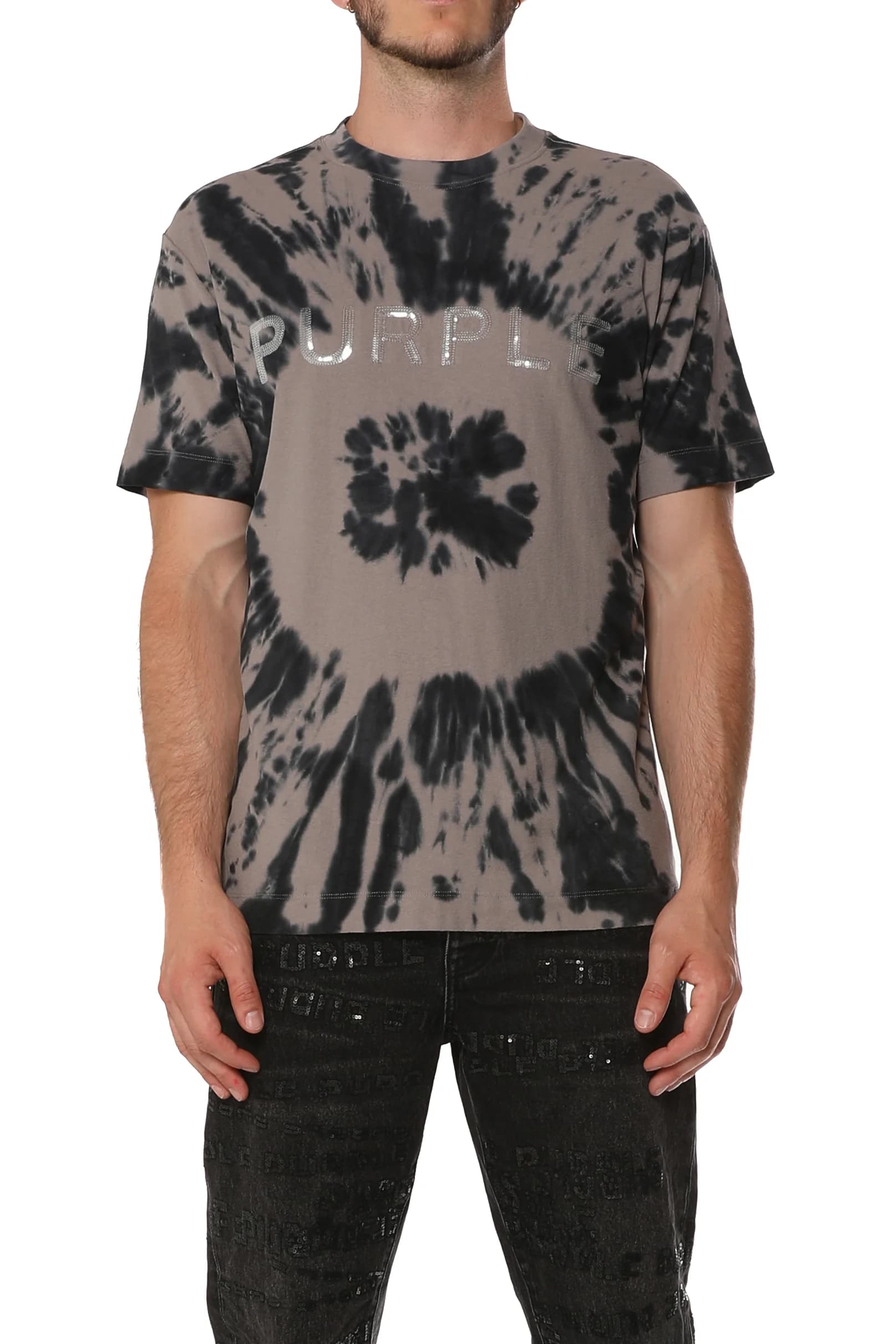 Purple T-Shirt White Conch Shell Black