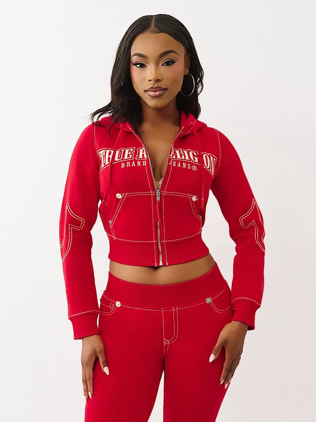 True Religion Hoodie Anniversary Big T Shrnkn Scarlet Sage