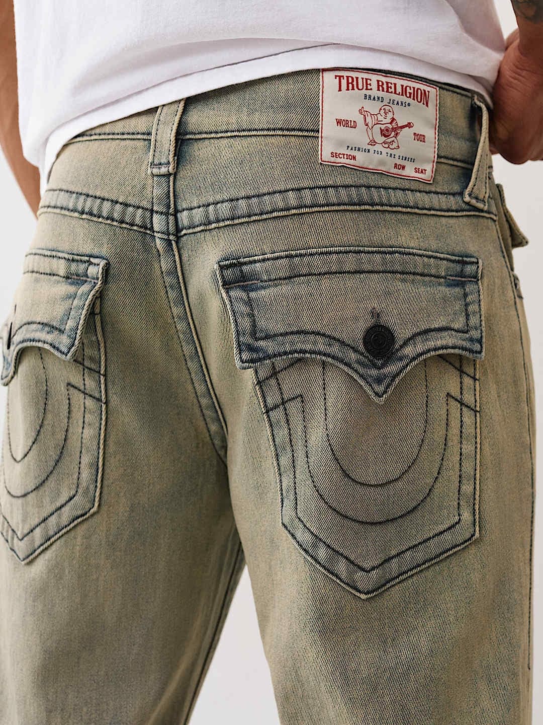 True Religion Jeans Ricky Sn Flap 34in Corona Borealis Grey Wash