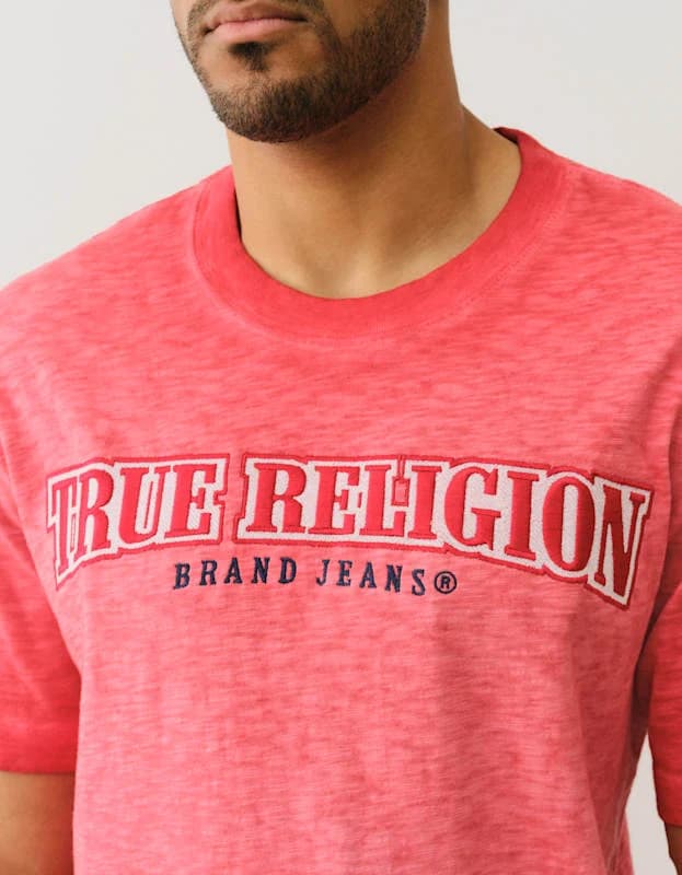 True Religion Ss Embro Arch Logo Tee Trv Red