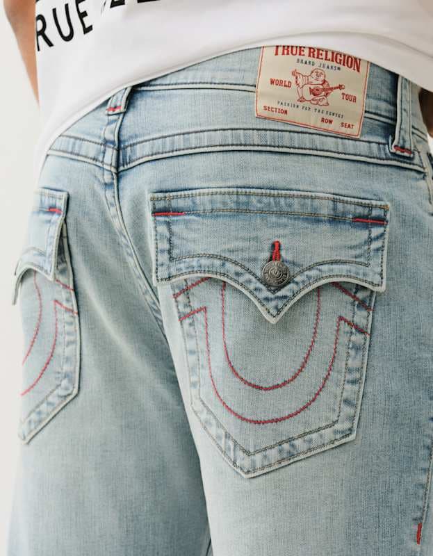 True Religion Billy Sn Flap 34in Beach Trail Light Wash