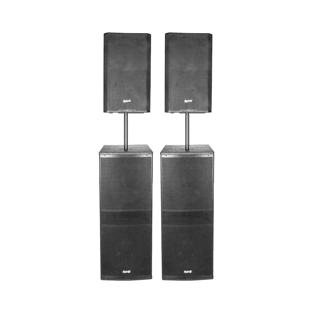 Hybrid PA15DSP & LS218A Combo- Professional PA & Subwoofer System