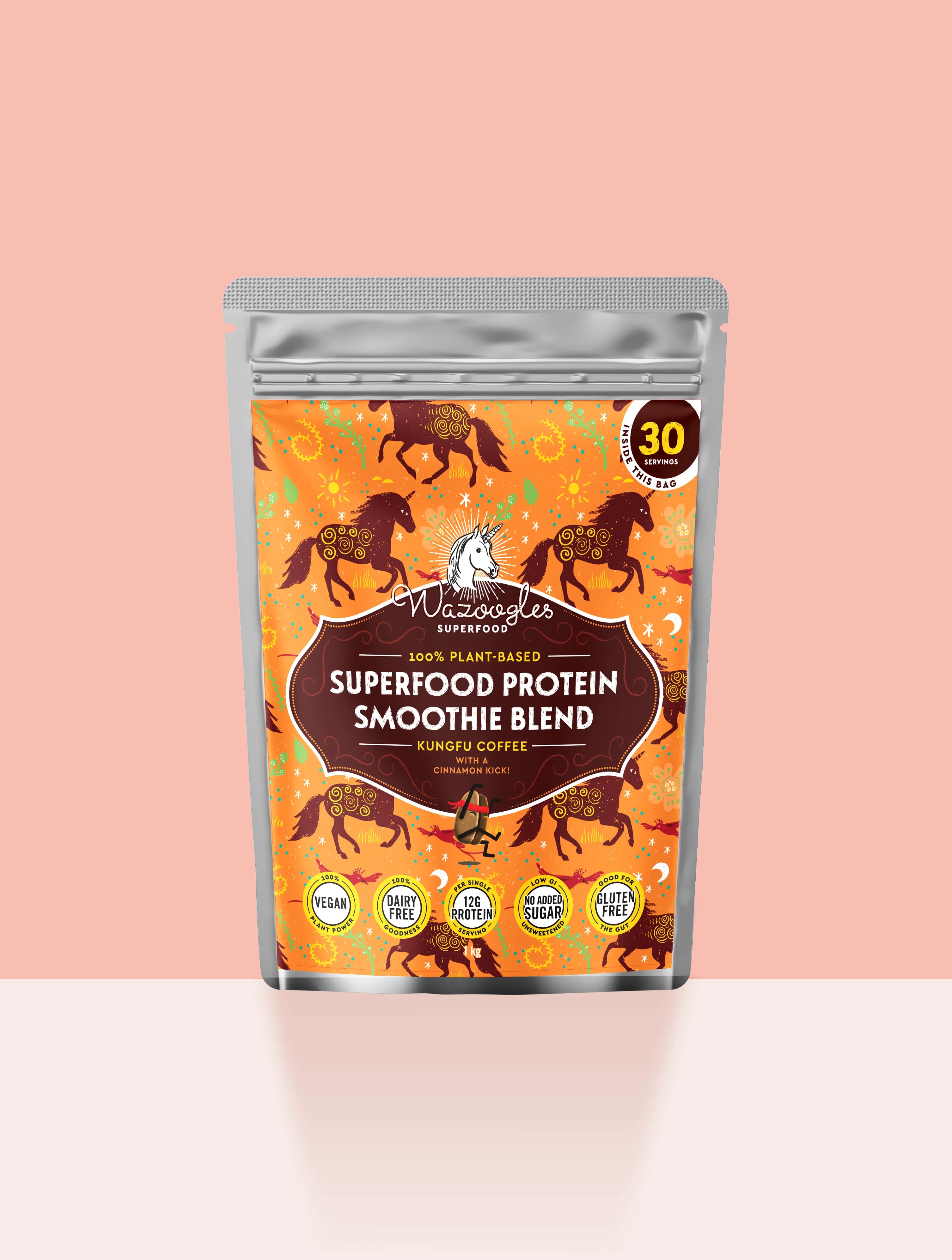 Wazoogles Superfood Protein Blend - Kungfu Coffee with a Cinnamon Kick