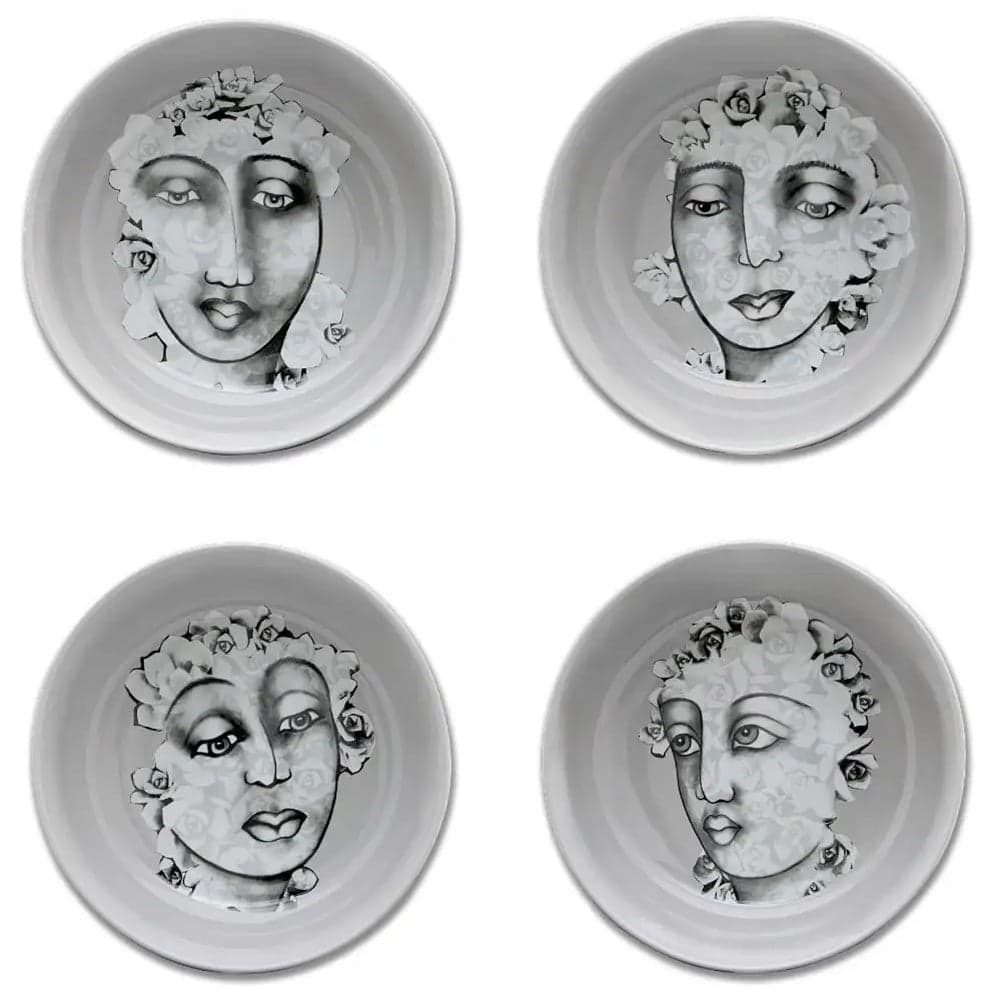 Carrol Boyes Succulent Faces Cereal/Soup Bowls, Set Of 4