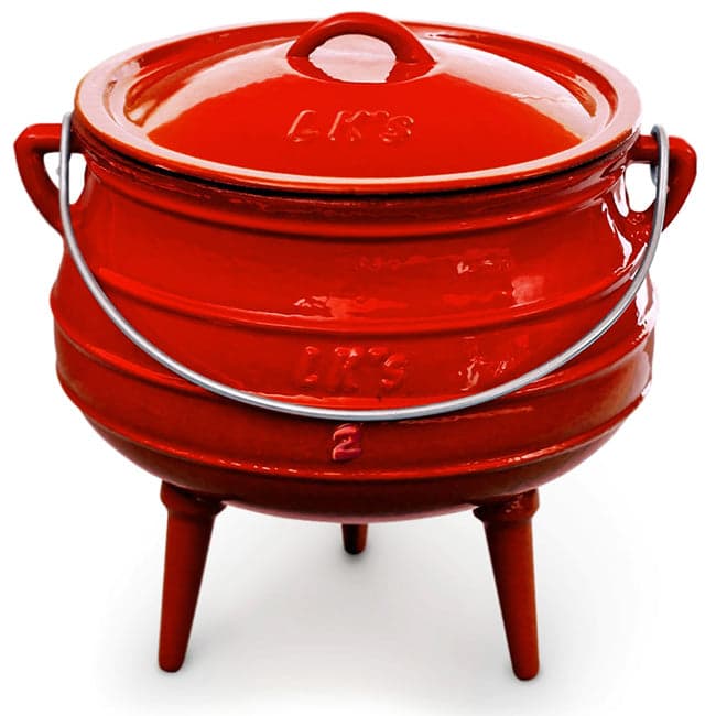LK's Enamelled Cast Iron Potjie Pot, Red