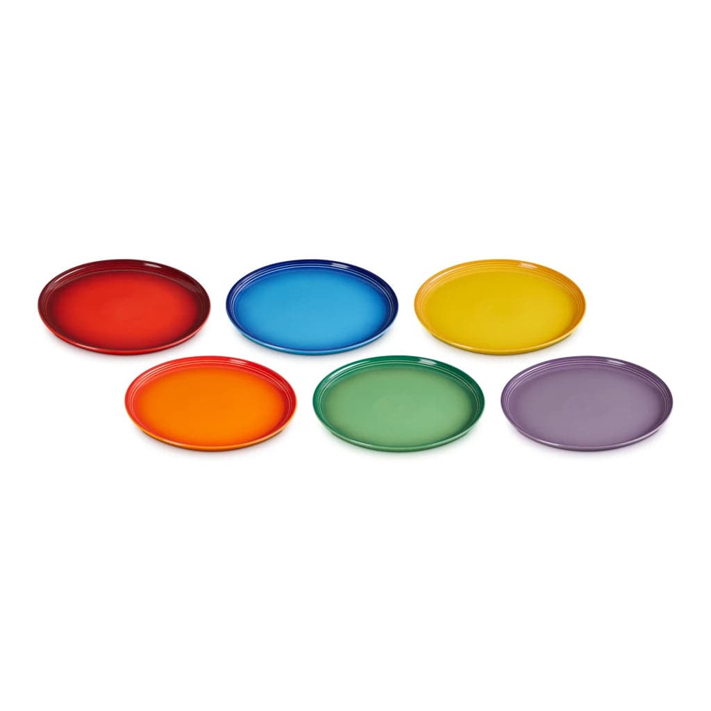 Le Creuset Rainbow Collection Coupe Side Plates, Set Of 6