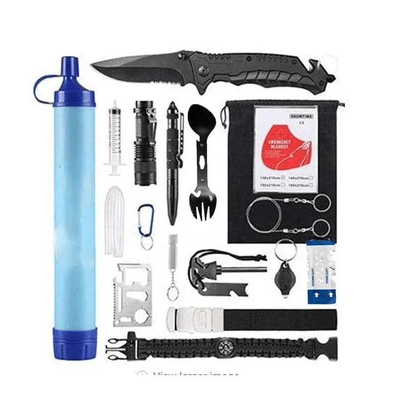 20 Piece Camping/Survival Kit – Waterproof Case | Emergency & Outdoor Gear