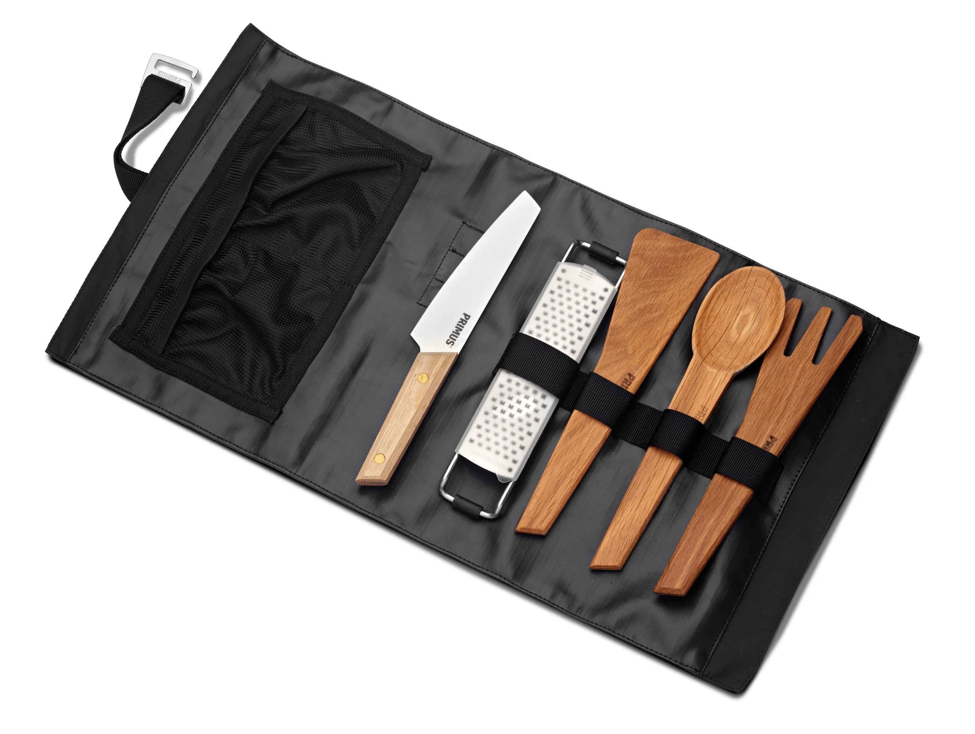 Primus Campfire Prep Set | Oak Utensils, Knife & Grater Roll