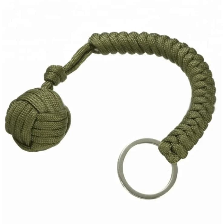 Monkey's Fist Paracord Keychain EDC | Army Green