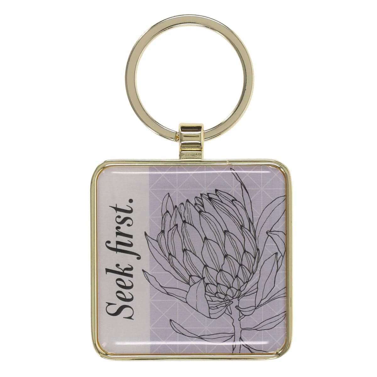 Seek First Epoxy and Metal Keychain