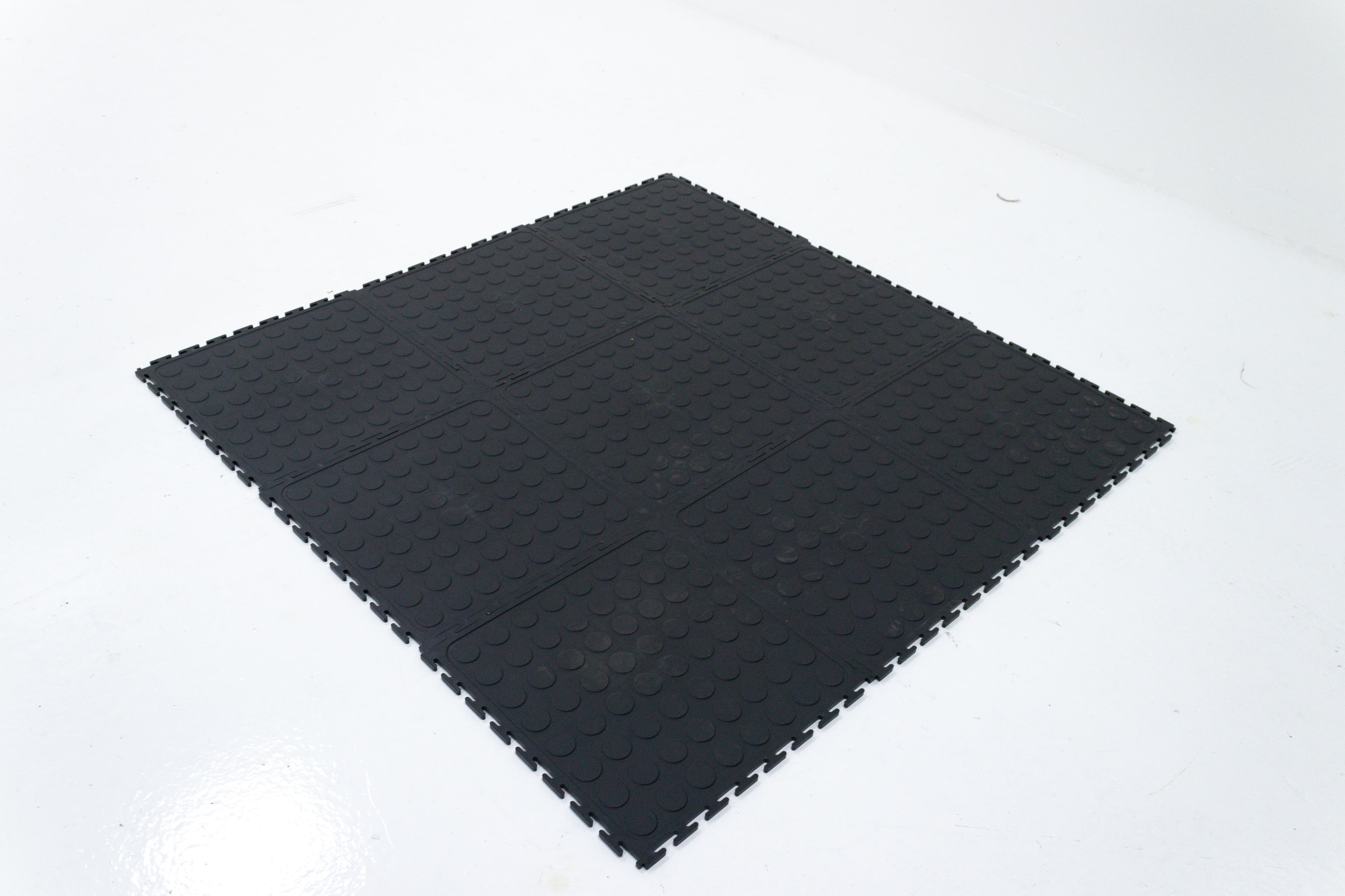 Dura Mat Interlocking Black PVC Flooring- per sqm (6.2mm Thick, 9 tiles per sqm)