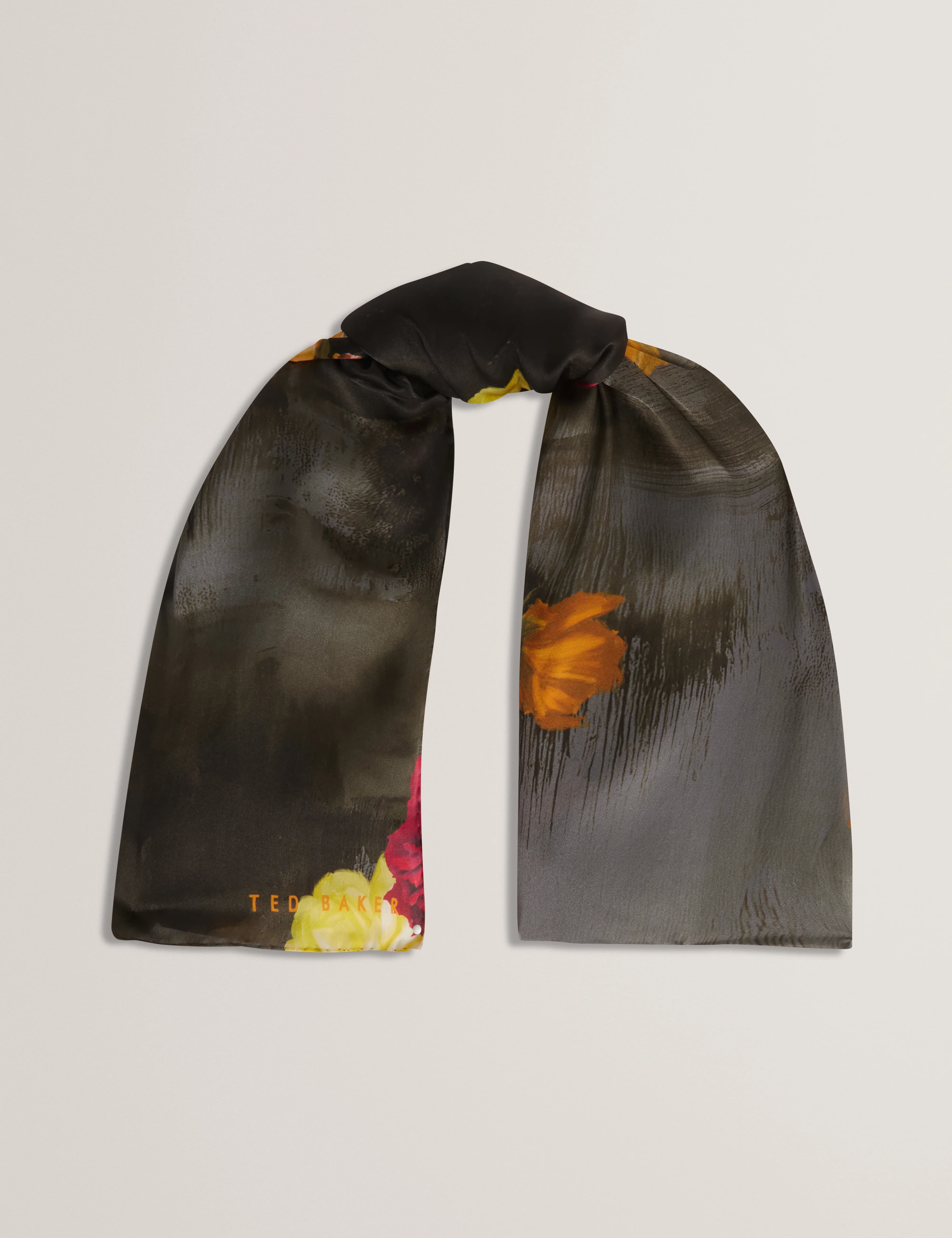 NEEAH: Floral Printed Silk Long Scarf