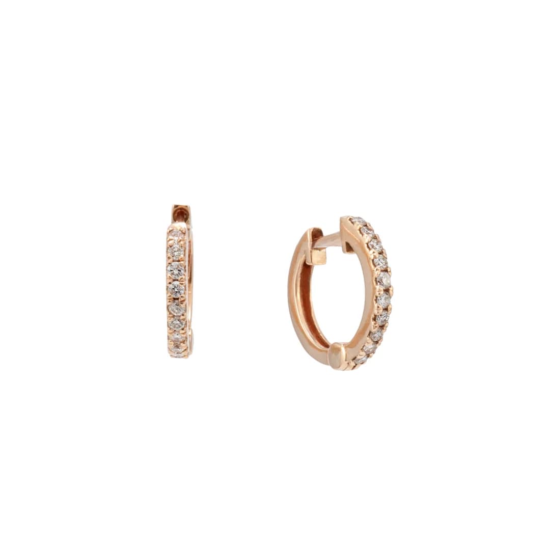 WHITE DIAMOND GOLD HUGGIE