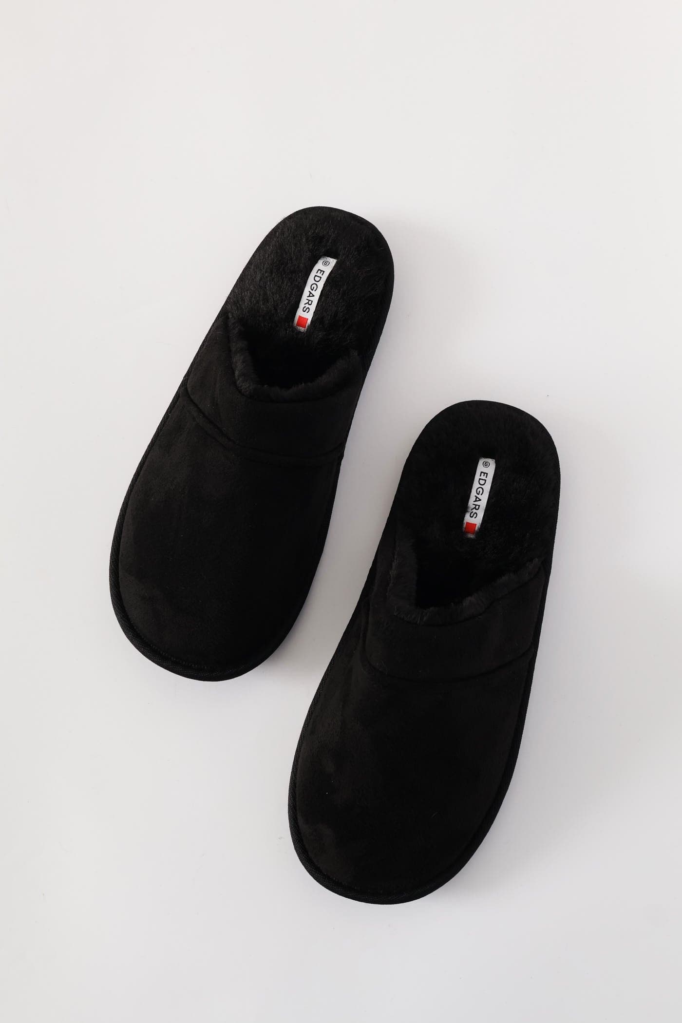 Open Back Plain Upper Slipper - Black