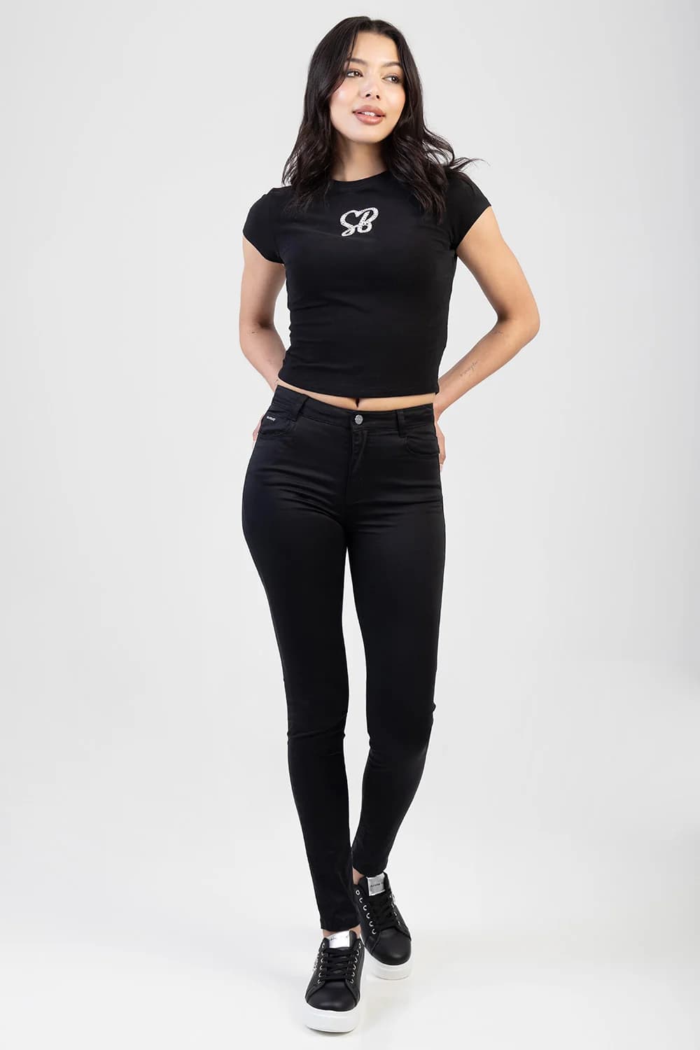 Mid-Waist Skinny Jean - Black