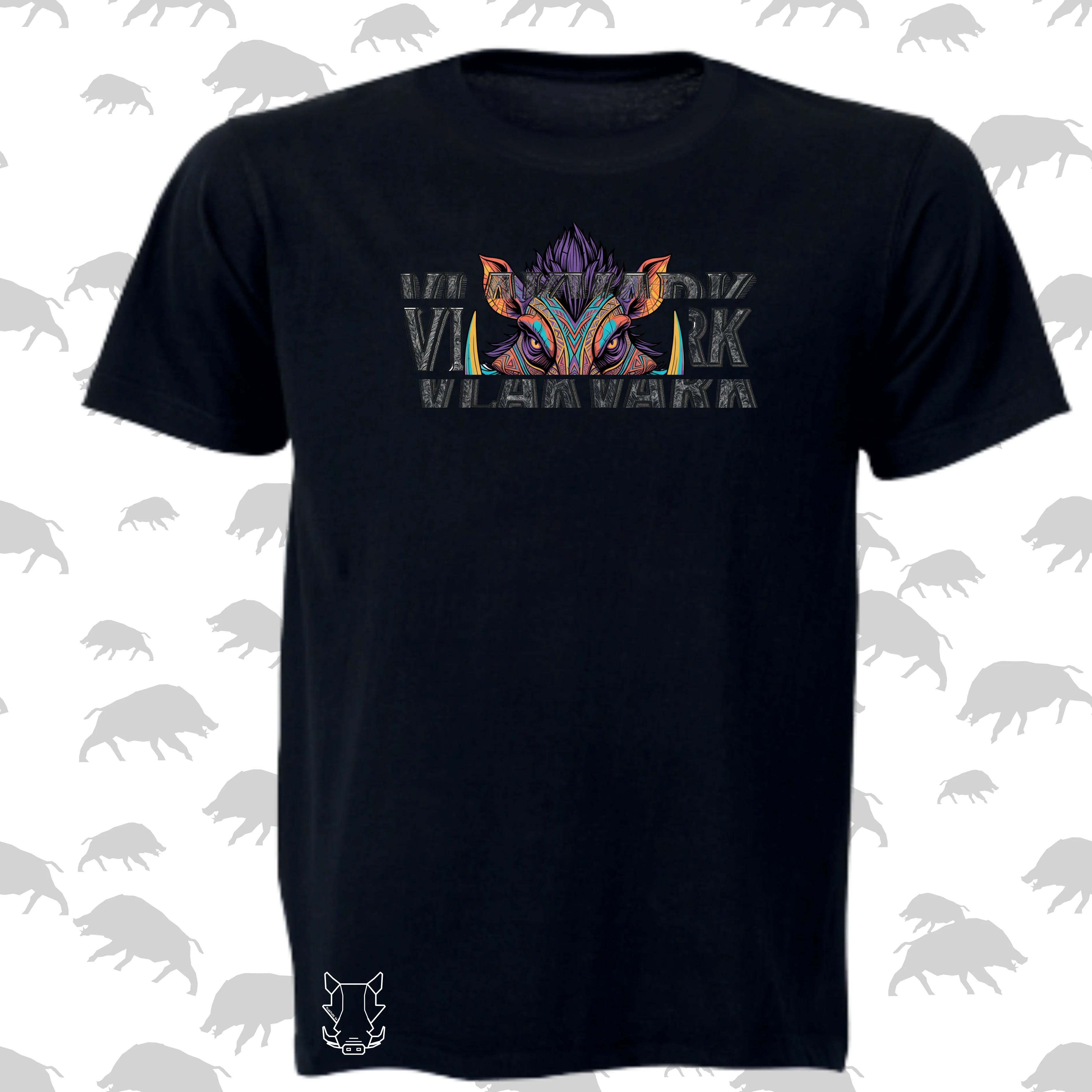 Vlakvark Tribal Teeth T-Hemp vir Mans (b)