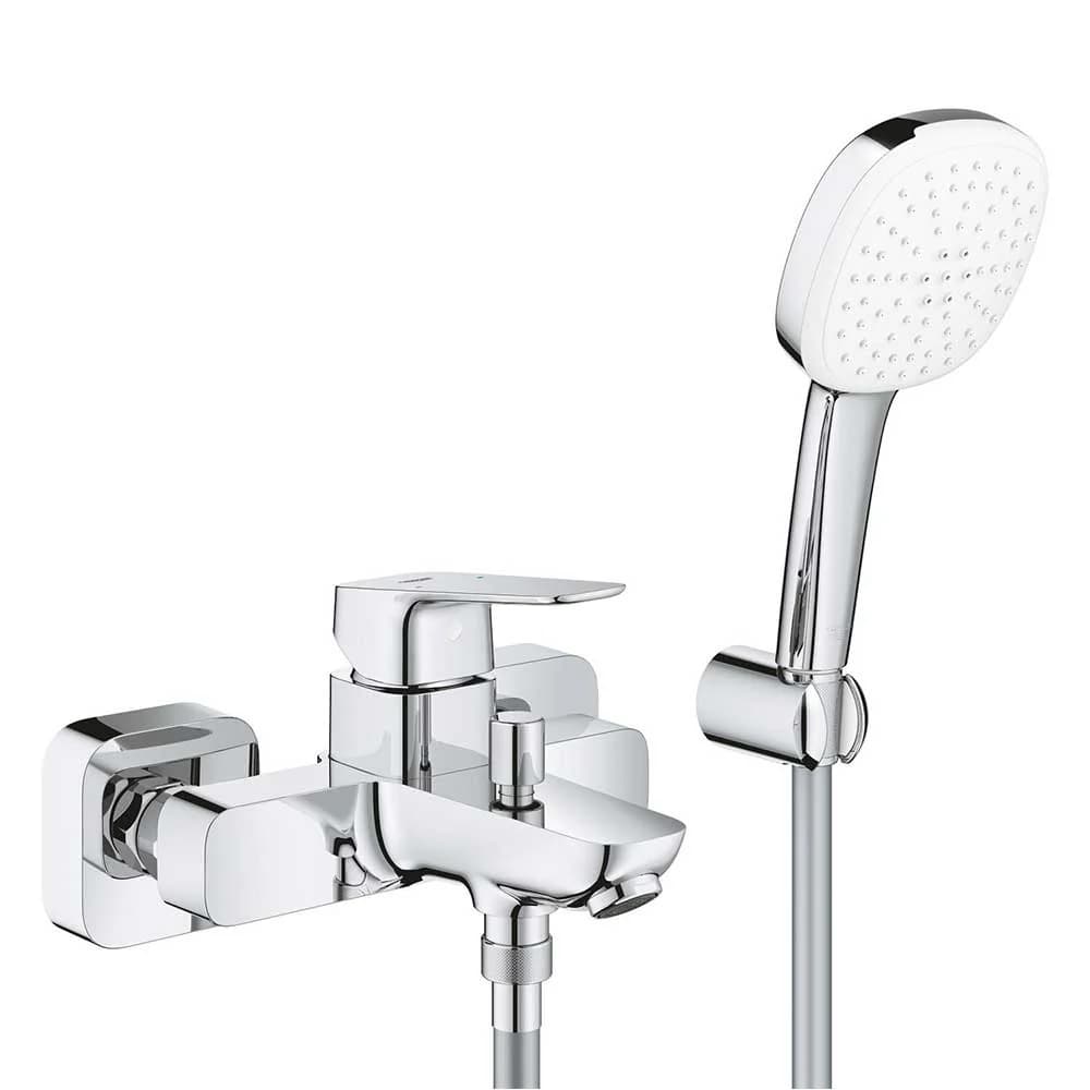 GROHE Cubeo Exposed Bath Mixer Tap with Handspray - Chrome