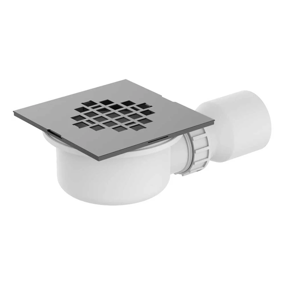Cobra Seine Square Shower Waste - Brushed Gun Grey