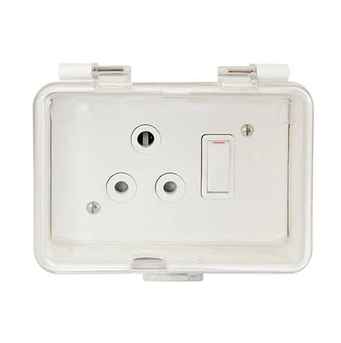 Crabtree Industrial Single RSA Socket Splash Proof Surface Box 2x4