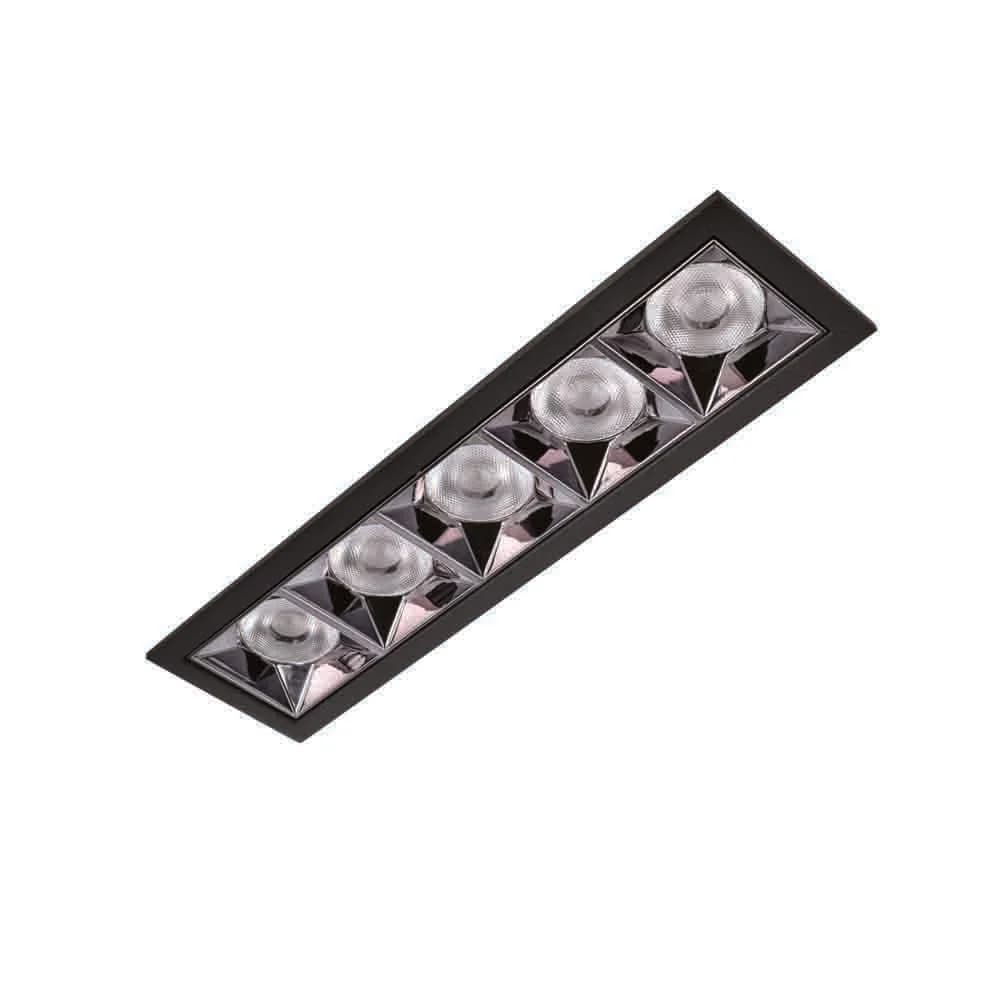Spazio Kler 5 LED Recessed Downlight 20W 2200lm 205x55mm - Black