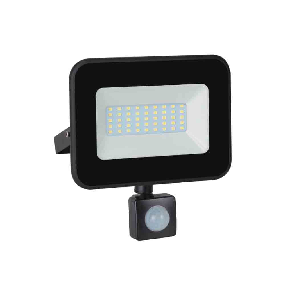 Spazio LED Polycarbonate Floodlight with Sensor 30W 3320lm 4000K - Black