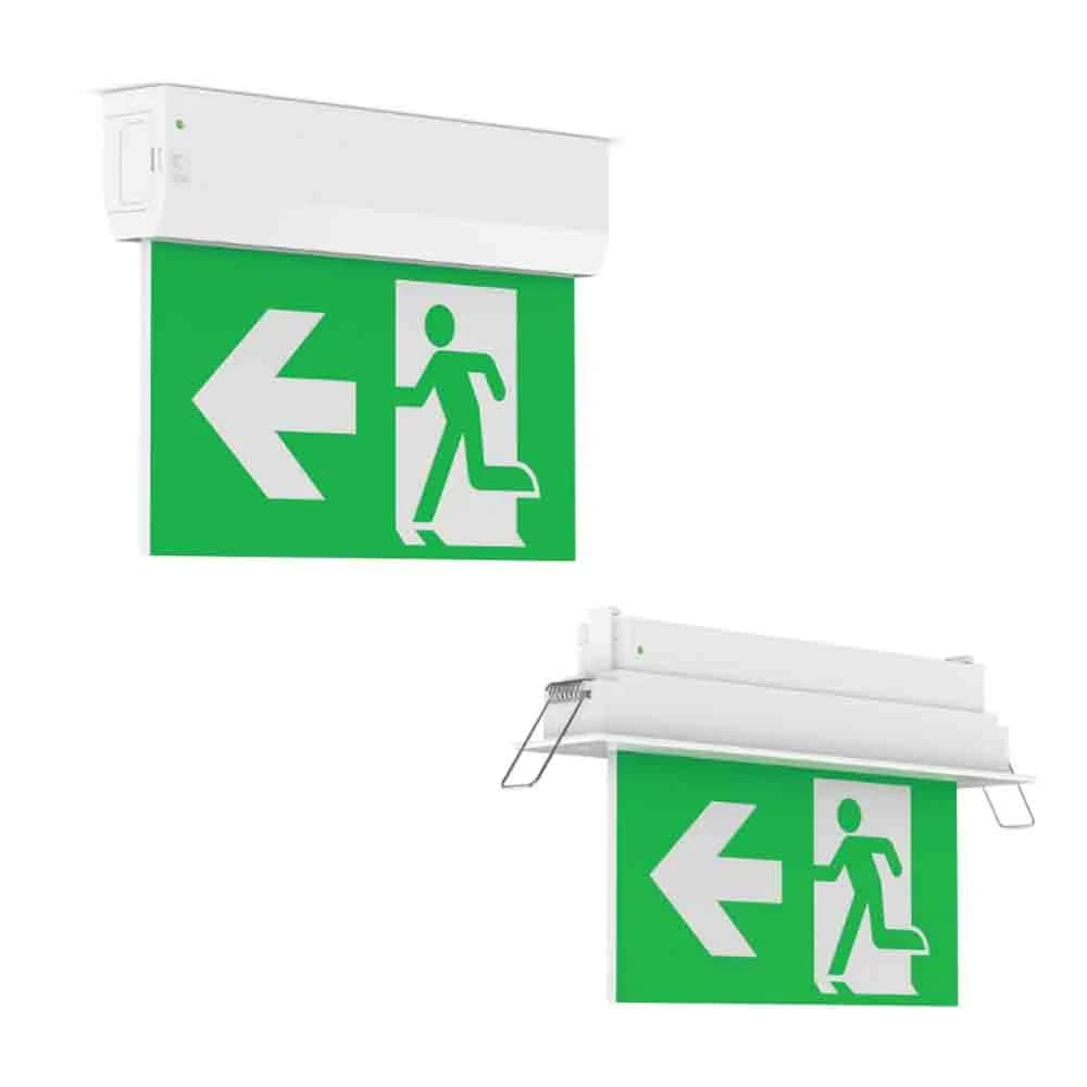 Spazio Emergency Exit Sign 5000K - White