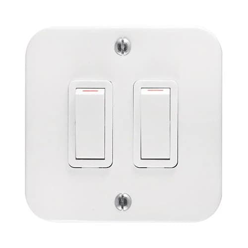 Crabtree Industrial 2 Lever 1-Way Switch in Surface Box 4x4