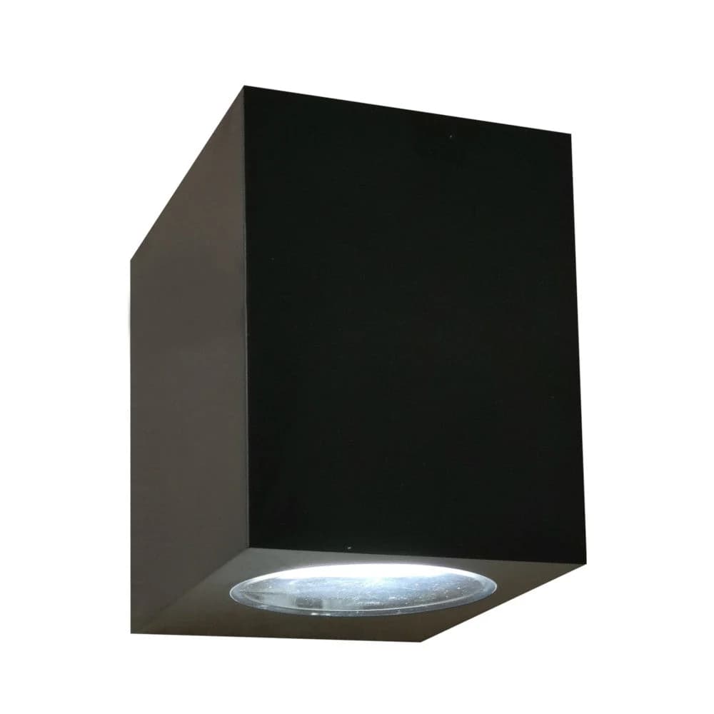 K. Light Coastal Square Down Facing Wall Light - Black