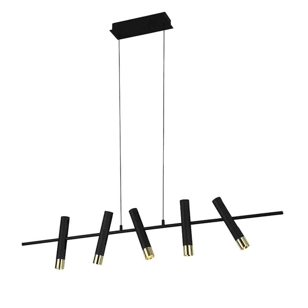 Spazio 5 Light LED Pendant 15W 1500lm 3000K - Black