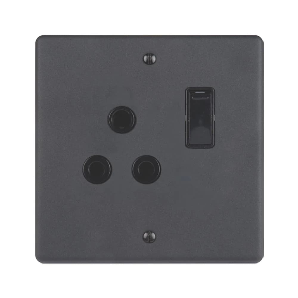Lesco Matt Black RSA Wall Socket 4x4