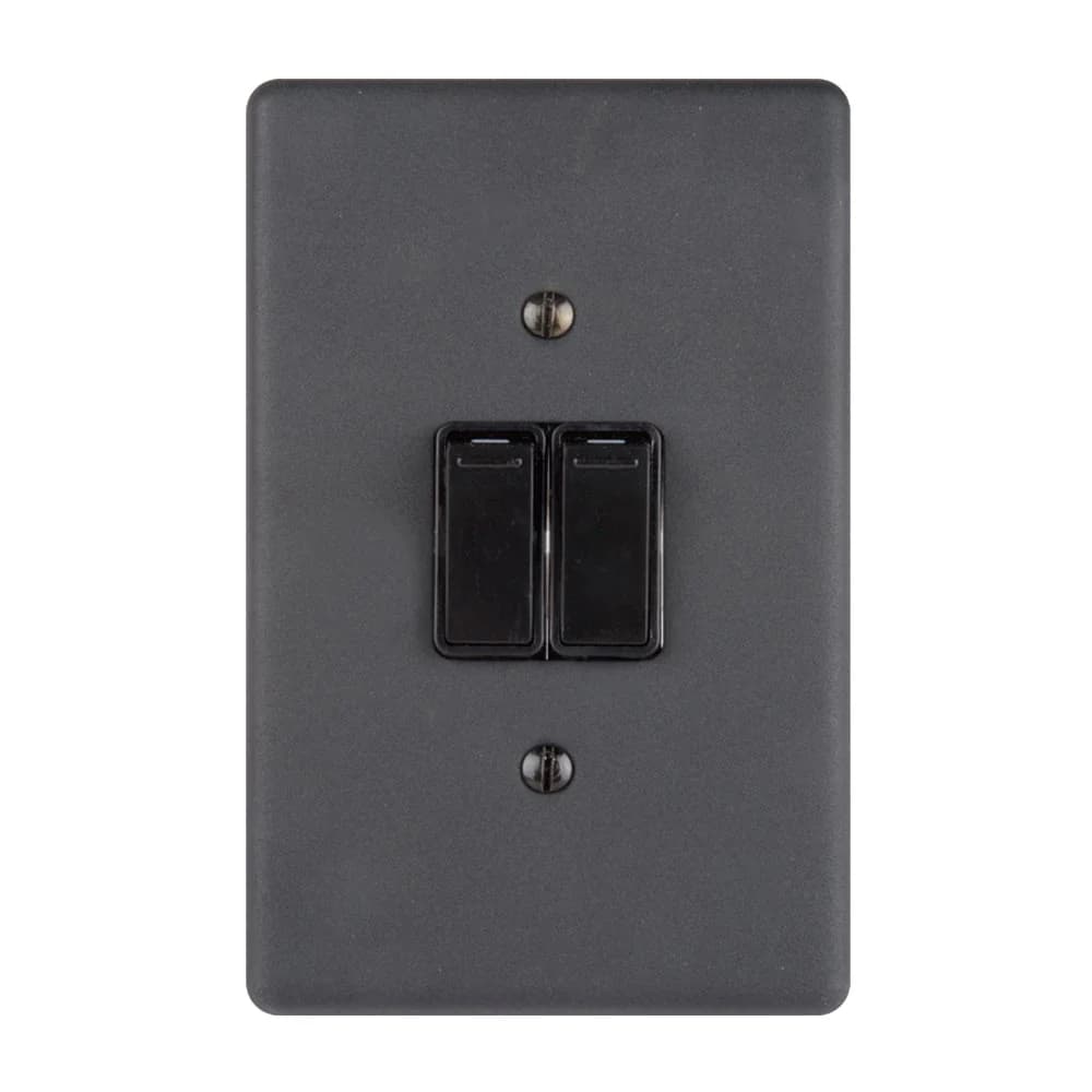 Lesco 2 Lever with 2-Way Light Switch 4x2 - Matt Black