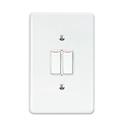 Lesco Steel 2 Lever 1-Way Light Switch 4x2