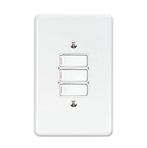 Lesco Steel 3 Lever 1-Way Light Switch 4x2