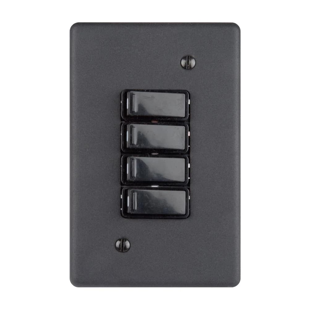 Lesco 4 Lever with 2-Way Light Switch 4x2 - Matt Black