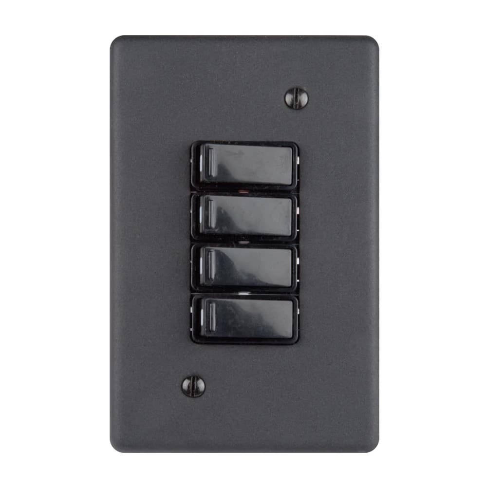 Lesco 4 Lever 1-Way Light Switch 4x2 - Matt Black