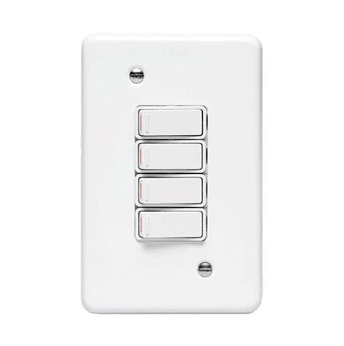 Lesco Steel 4 Lever 1-Way Light Switch 4x2