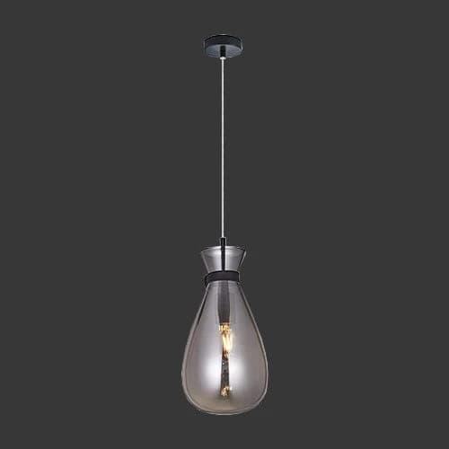 K. Light Pouch Glass Pendant - Smoke