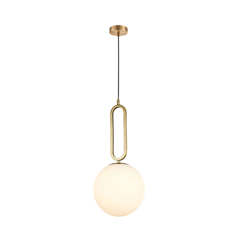 K. Light Croquet Large Glass Pendant - Antique Brass