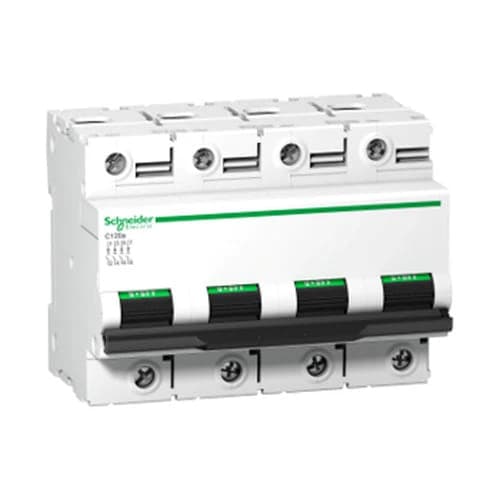 Schneider Acti 9 C120a DIN Mini Circuit Breaker C-Curve 4P