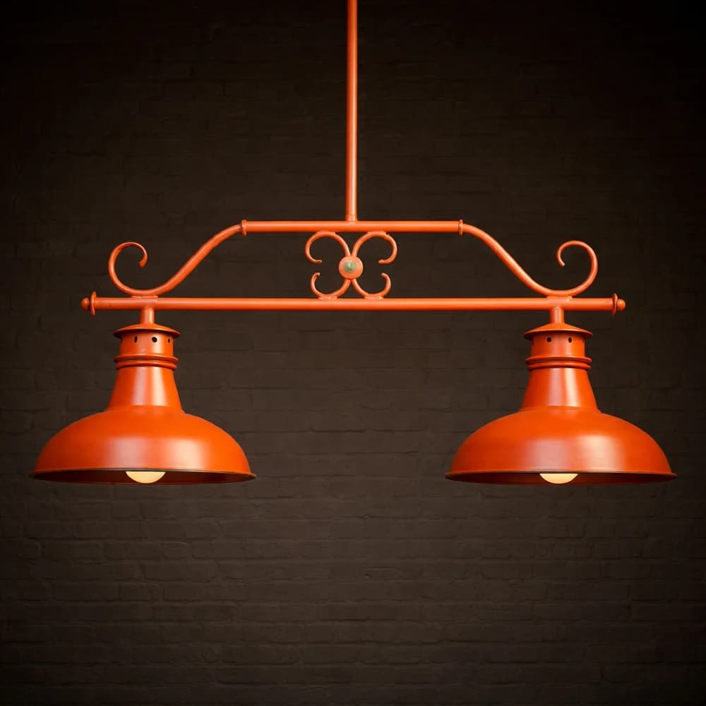 Ambiente Luce La Cucina 2 Steelworkers Pendant - Mexican Red