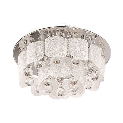 Bright Star Polished Chrome with Glass & Crystals Ceiling Light