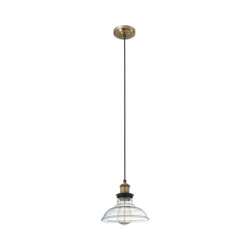 Bright Star Glass Pendant - Antique Brass