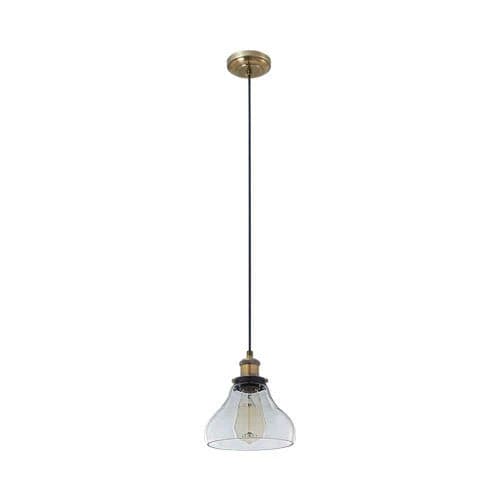 Bright Star Glass Pendant - Antique Brass